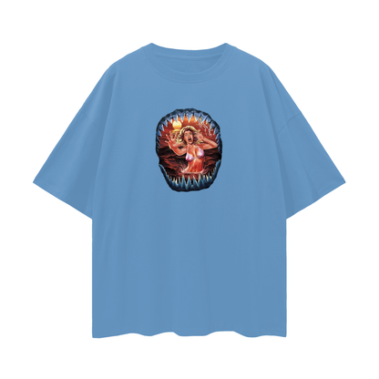 Vintage Like Shark Attack Oversized T Shirt