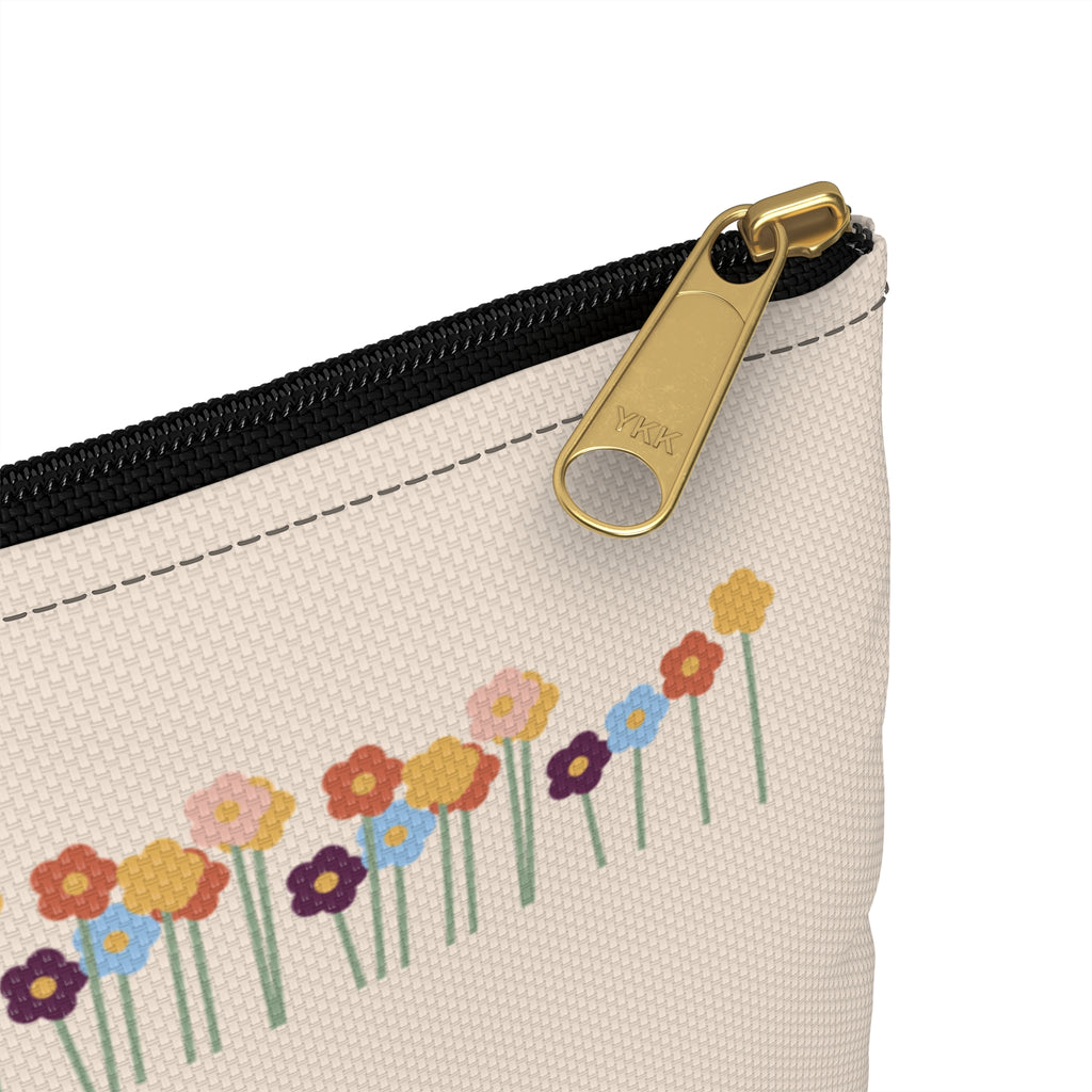 Floral Makeup Bag, Little Things That Help Zipper Pouch, Self Care Gift for Her, Wildflower Cosmetic Bag, Toiletry Pouch Gift