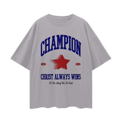 Religious Christ Always Wins 90s Y2K Vintage Like Graphic Oversized T Shirt