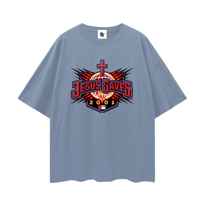 Vintage/Y2K Religious Jesus Saves Oversized T Shirt