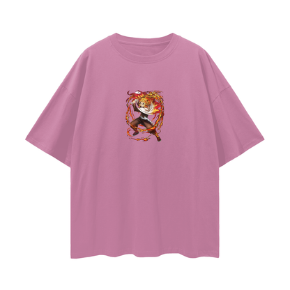 Vintage/Y2K Demon Flamehashira Slayer Anime Oversized T Shirt