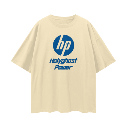 Religious Jesus Holy Power HP Logo Like Oversized T Shirt