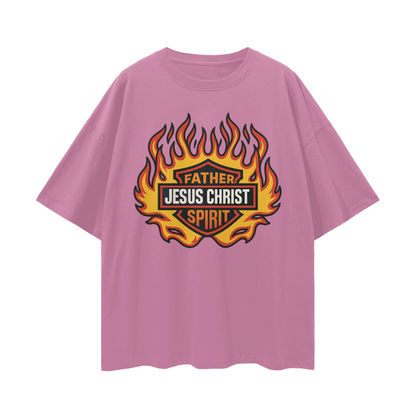 Religious Jesus Harley Davidson Y2K Vintage Like Graphic Oversized T Shirt