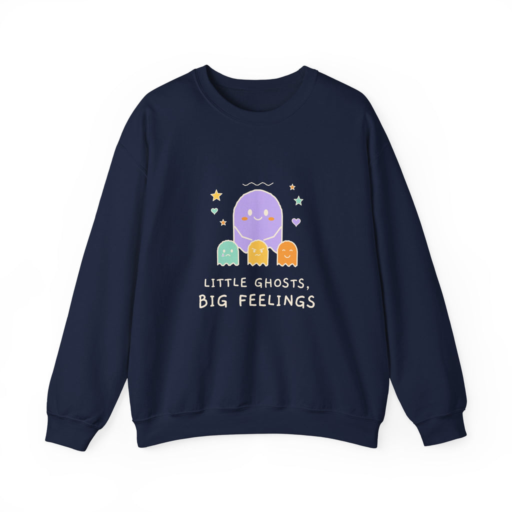 Little Ghosts Big Feelings Sweatshirt, Cute Halloween Teacher Crewneck, Spooky Cute Mom Sweatshirt, Ghost Doodle Fall Pullover