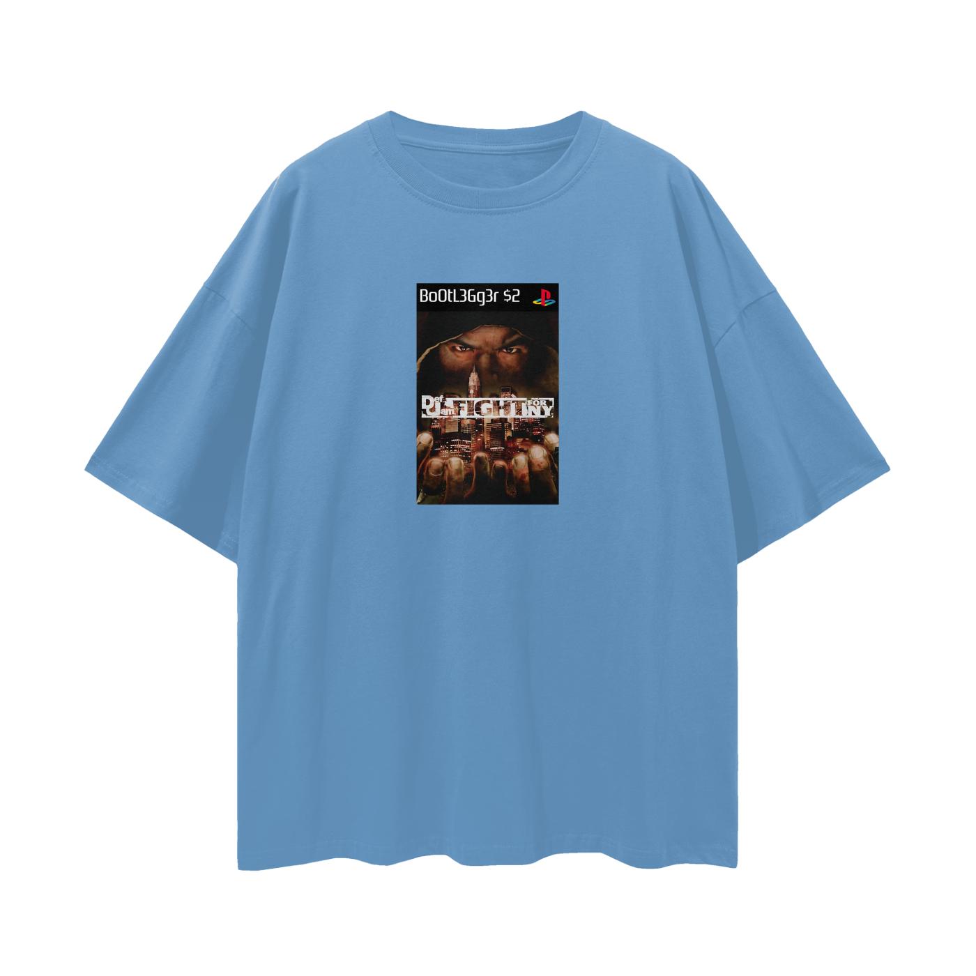 Play Station PS2 Def Jam Game Graphic Oversized T Shirt