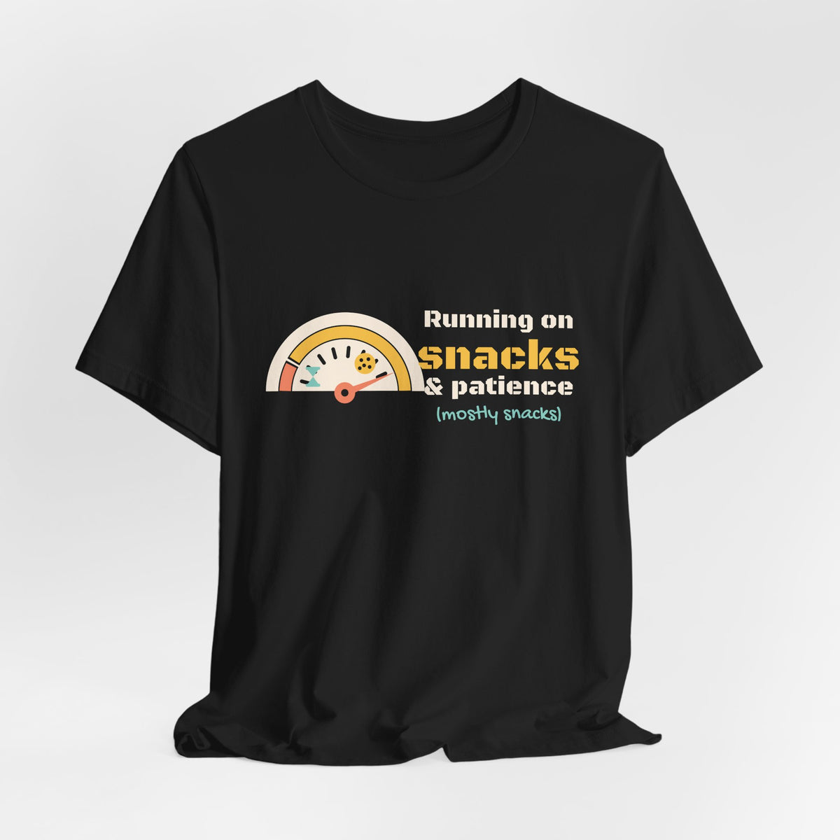 Funny Mom Shirt, Running on Snacks and Patience Tee, Mom Life T-Shirt, Gift for New Mom, Mothers Day Gift, Unisex S-3XL