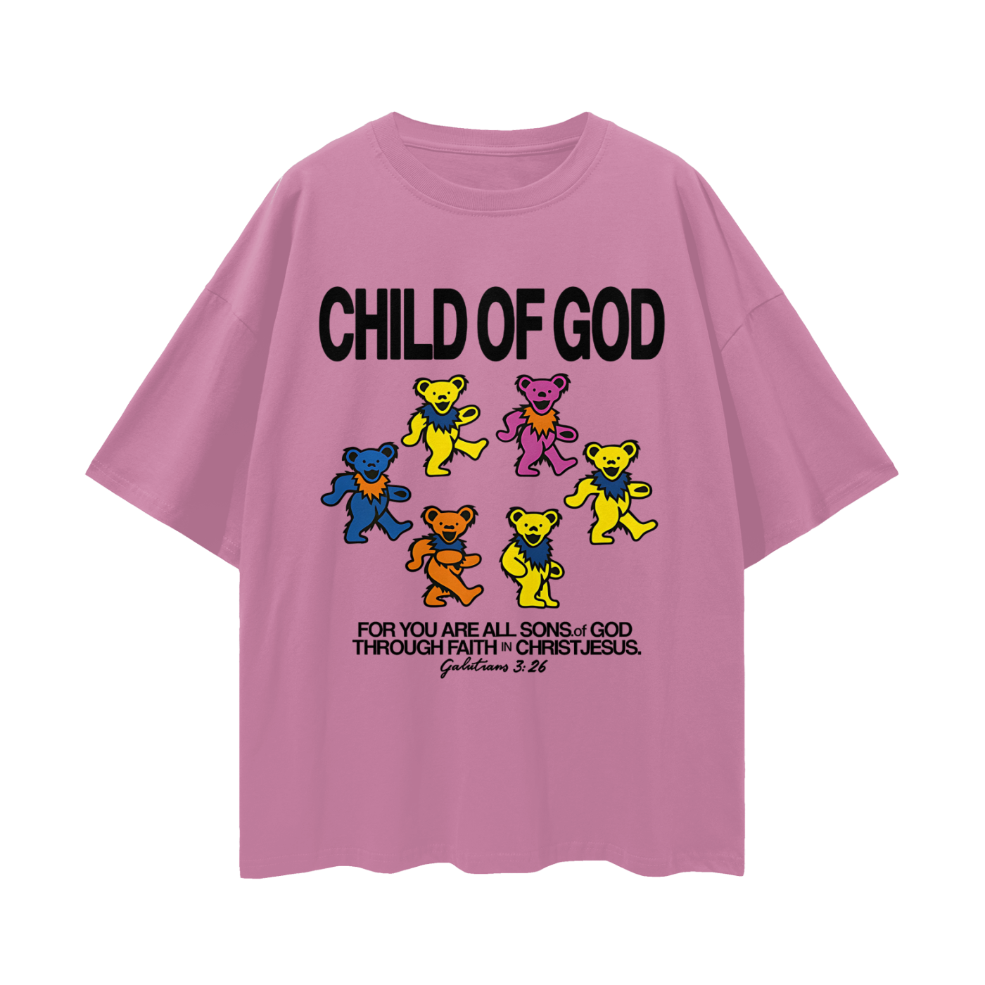 Religious Child Of God Grateful Dead Like Graphic Oversized T Shirt
