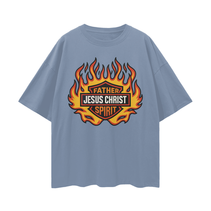 Religious Jesus Harley Davidson Y2K Vintage Like Graphic Oversized T Shirt