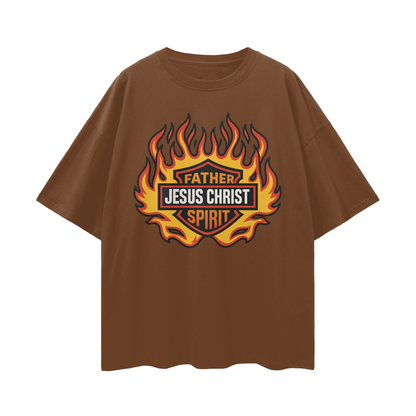 Religious Jesus Harley Davidson Y2K Vintage Like Graphic Oversized T Shirt