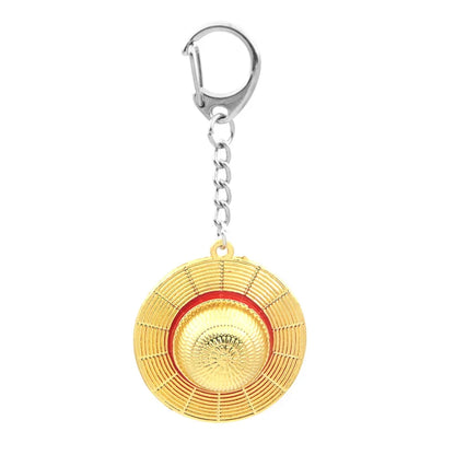 Hot  Classic Anime Cartoon Keychain Straw Hat Pendant Metal Key Chains for Fans Cosplay Keyrings Accessories