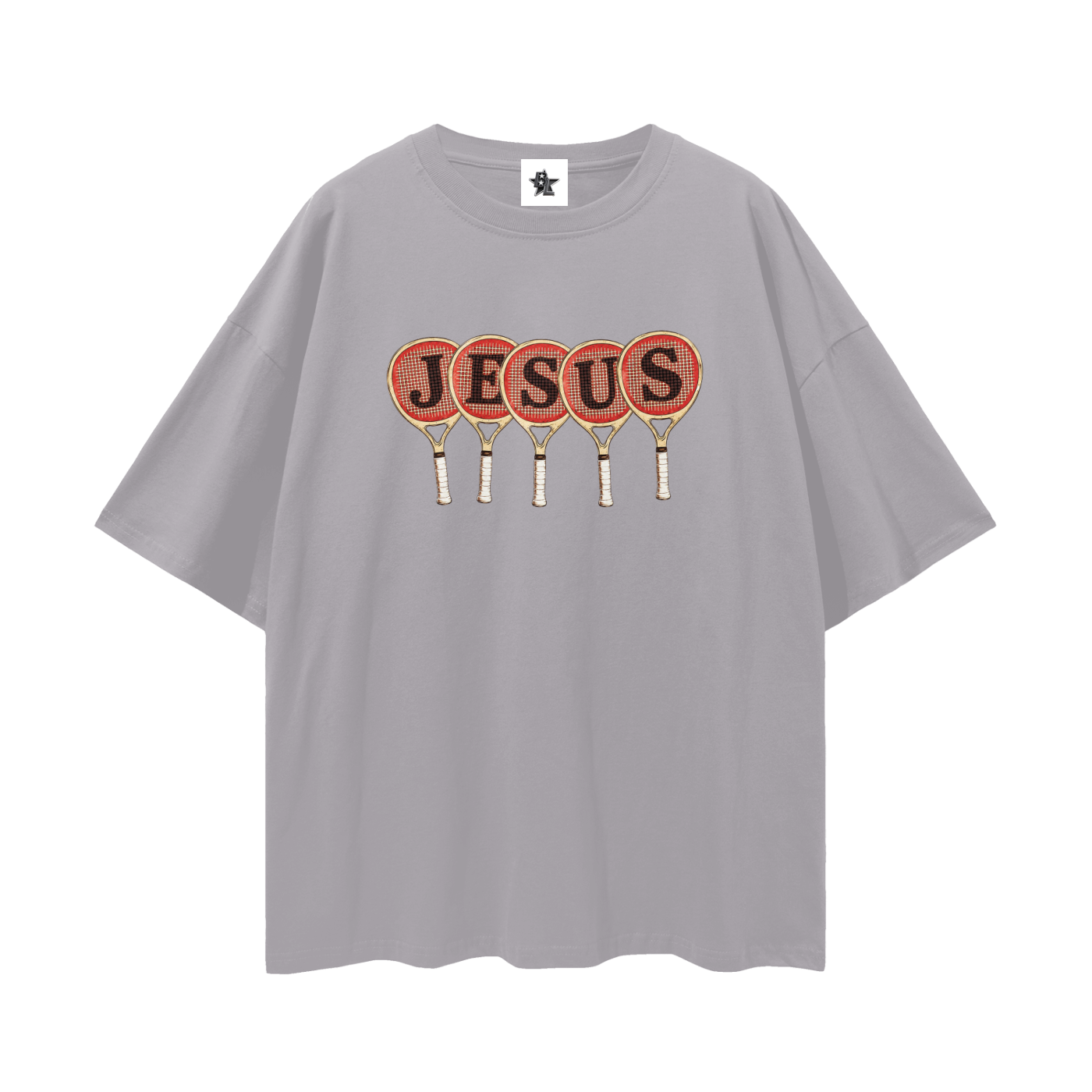 Vintage/Y2K Religious Jesus Tennis Racket Oversized T Shirt