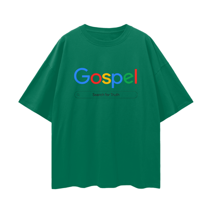 Religious Gospel Google Like Y2K Vintage Like Graphic Oversized T Shirt