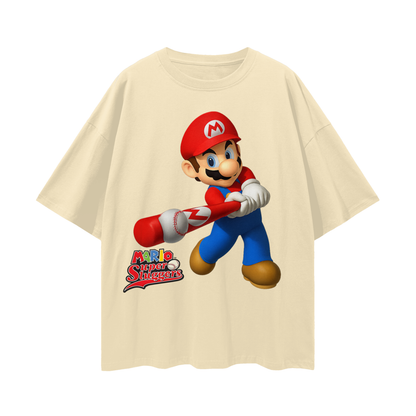 Vintage/Y2K Mario Super Sluggers Game Graphic T Shirt