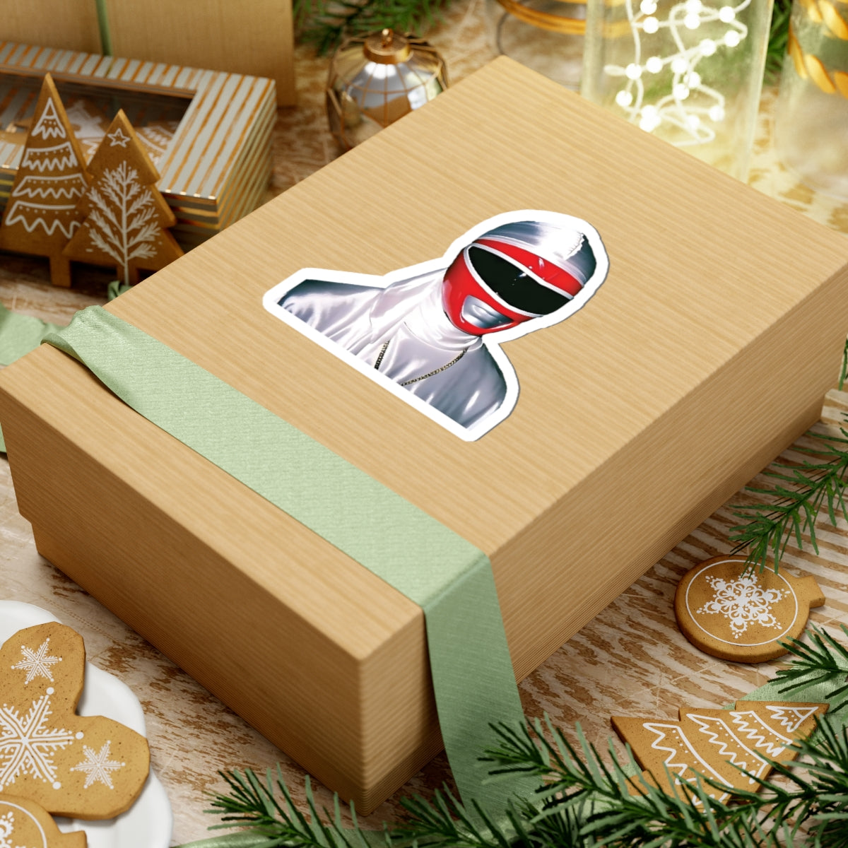 Red Power Ranger Durag Funny Sticker