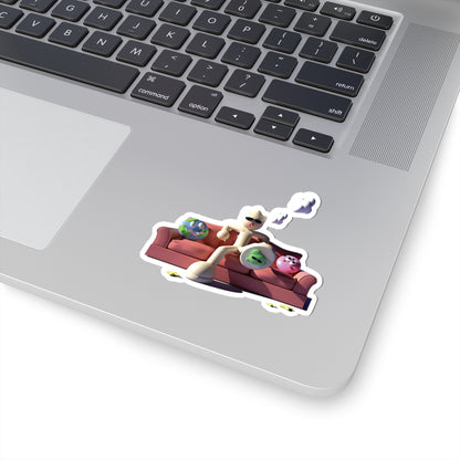Clay Man On Couch Sticker