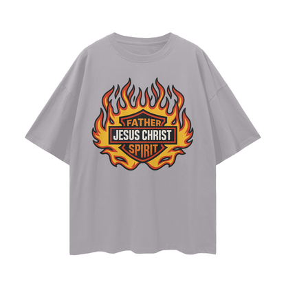 Religious Jesus Harley Davidson Y2K Vintage Like Graphic Oversized T Shirt
