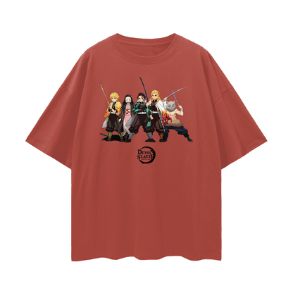 Vintage/Y2K Demon Slayer Anime All Characters Oversized T Shirt