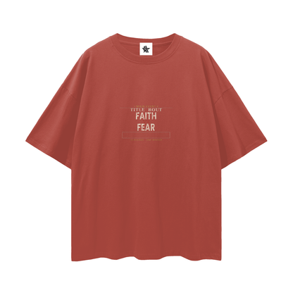 Faith Vs Fear Title Bout Oversized T-Shirt | Christian Streetwear Graphic