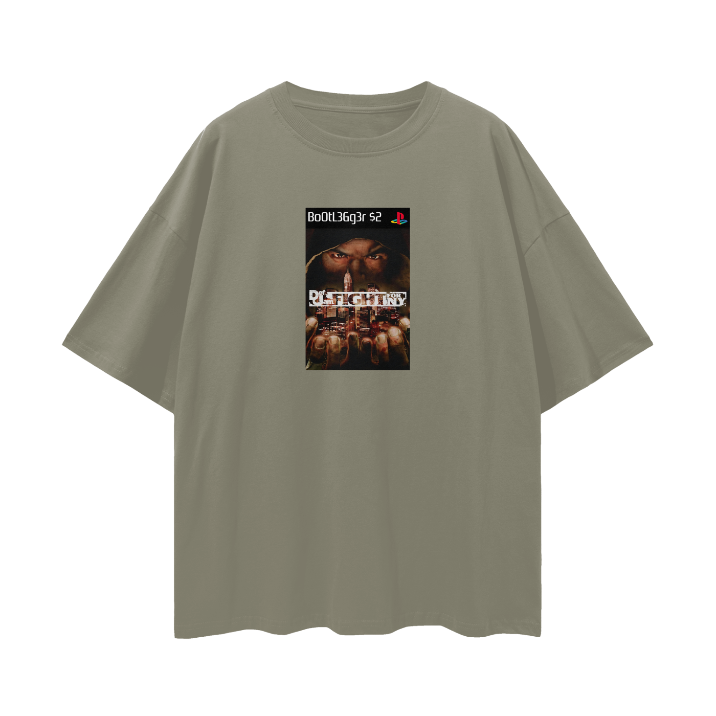 Play Station PS2 Def Jam Game Graphic Oversized T Shirt