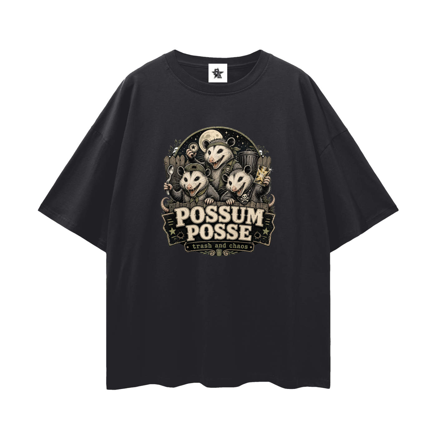 Possum Posse Tee - Trash & Chaos | Oversized Heavyweight Bootleg Graphic Tee