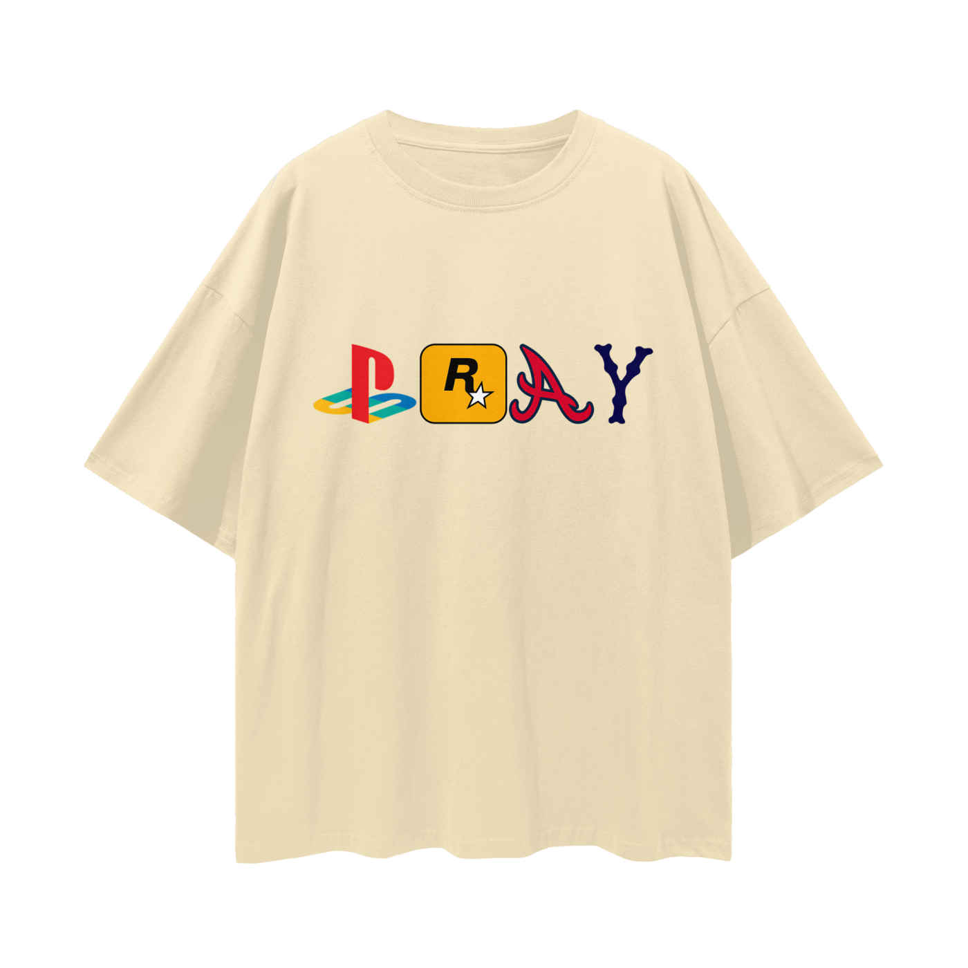 Religious Jesus Pray Logos Like Graphic Oversized T Shirt