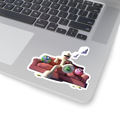 Clay Man On Couch Sticker
