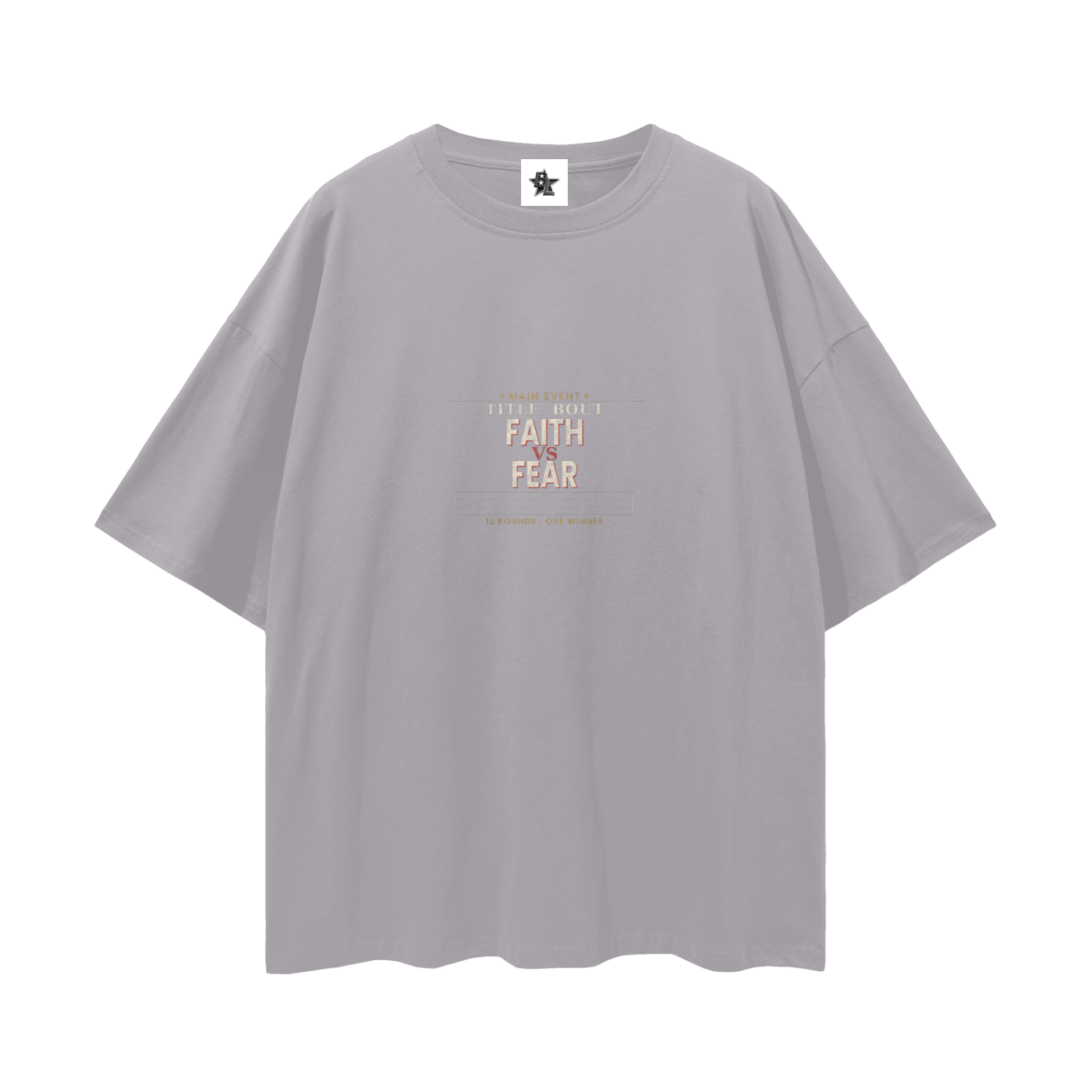 Faith Vs Fear Title Bout Oversized T-Shirt | Christian Streetwear Graphic