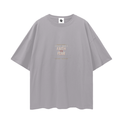 Faith Vs Fear Title Bout Oversized T-Shirt | Christian Streetwear Graphic