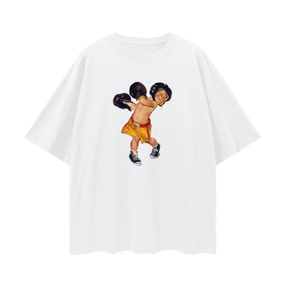 Vintage Like Kid Boxing Oversized T Shirt