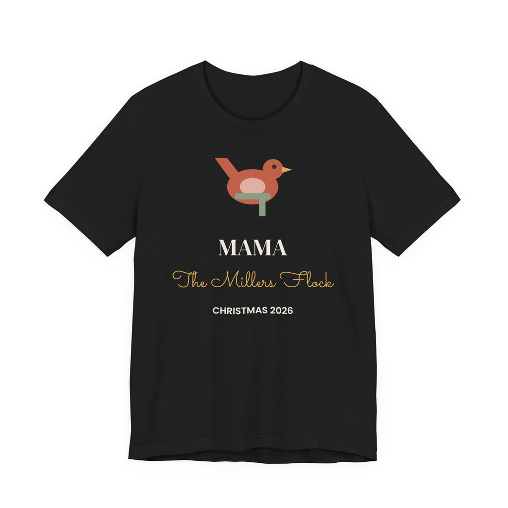 Mama Papa Wren Flock Tee, Matching Family Christmas Shirts