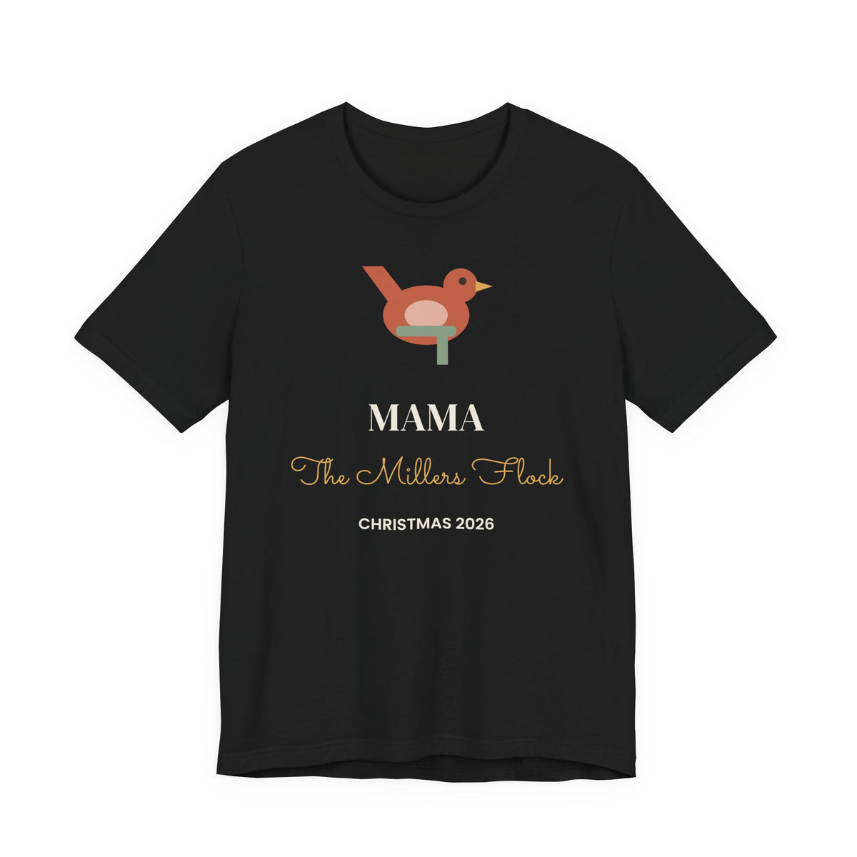 Mama Papa Wren Flock Tee, Matching Family Christmas Shirts