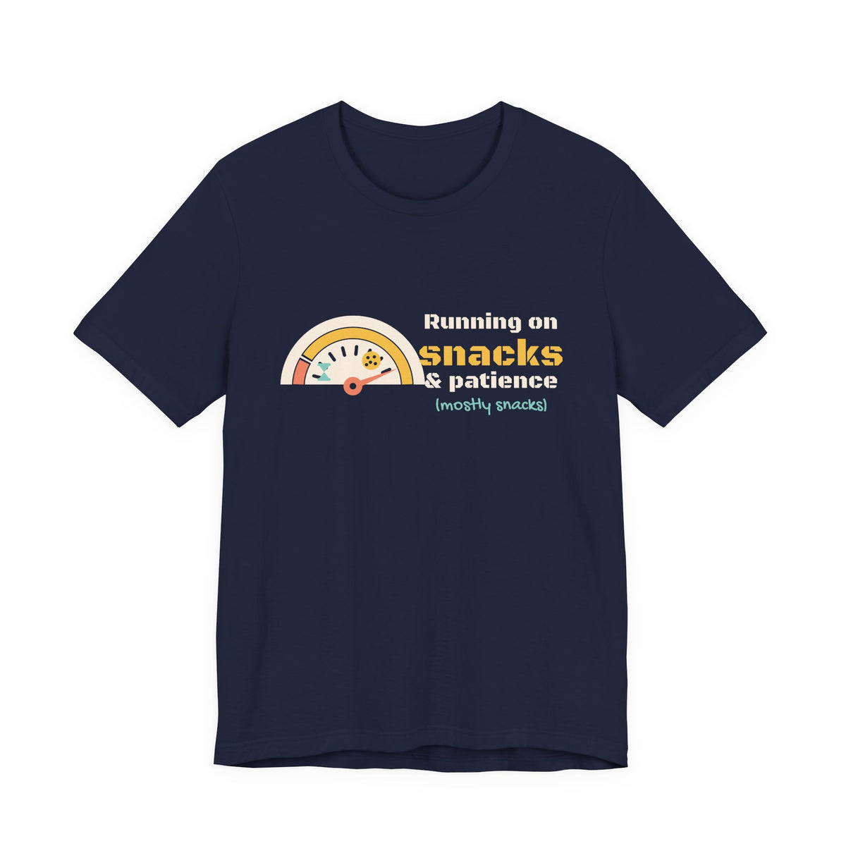 Funny Mom Shirt, Running on Snacks and Patience Tee, Mom Life T-Shirt, Gift for New Mom, Mothers Day Gift, Unisex S-3XL