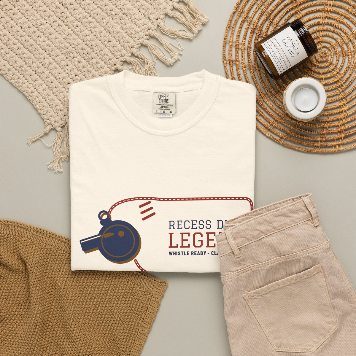 Teacher Shirt, Recess Duty Legend Varsity Tee, Teacher Appreciation Gift, Funny Teacher Tee, Garment-Dyed Cotton