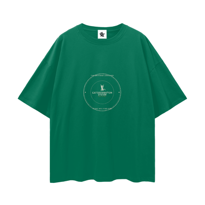 Cat Distribution System Oversized T-Shirt | Funny Vintage Graphic