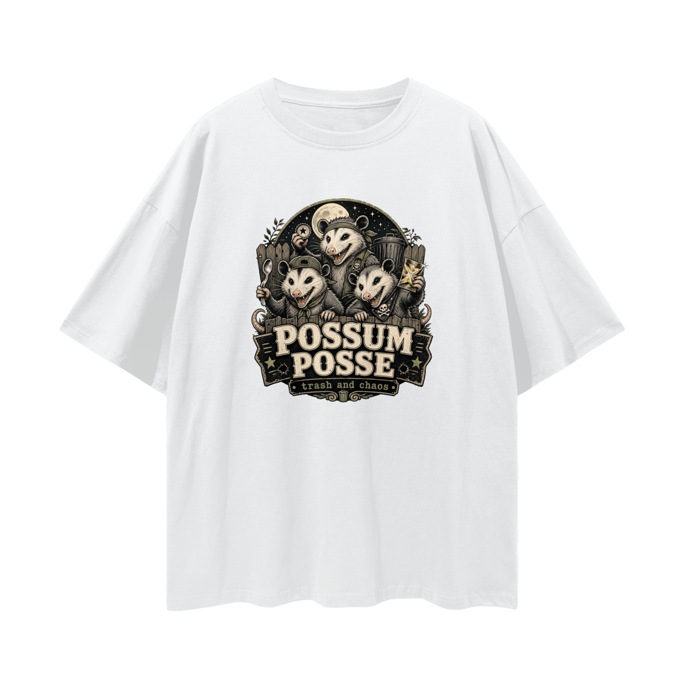 Possum Posse Tee - Trash & Chaos | Oversized Heavyweight Bootleg Graphic Tee