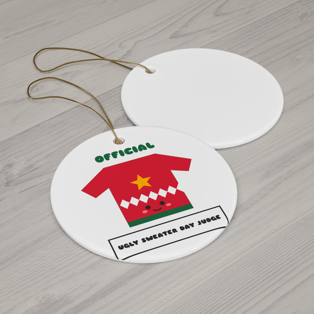 Official Ugly Sweater Day Judge Kawaii Christmas Ornament Gift for Her