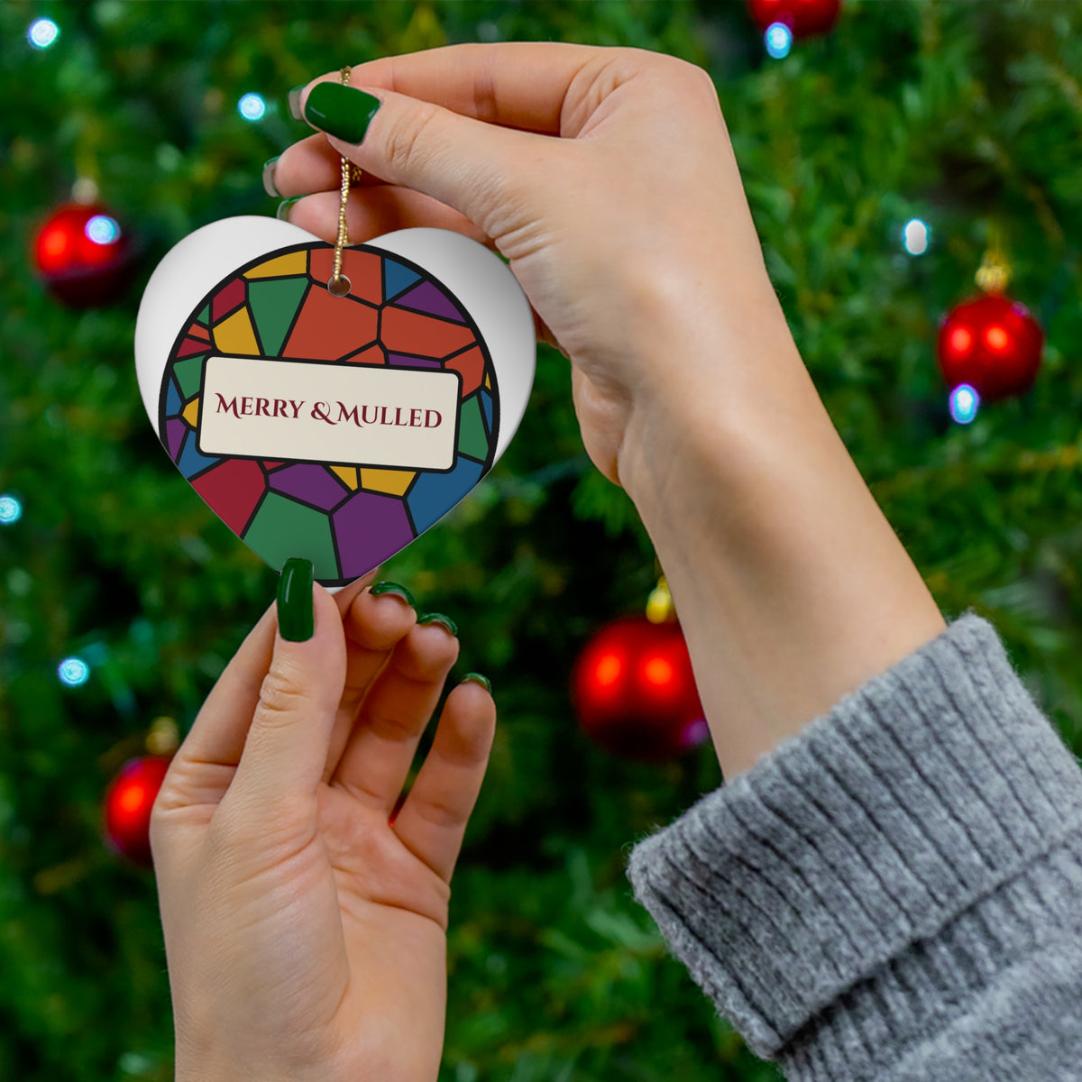 Merry and Mulled Stained Glass Christmas Ornament