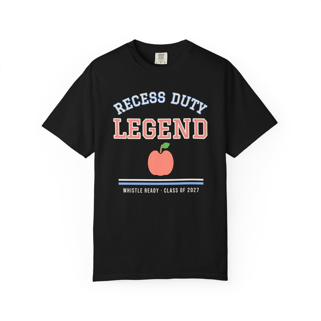 Teacher Shirt, Recess Duty Legend Varsity Tee, Teacher Appreciation Gift, Funny Teacher Tee, Garment-Dyed Cotton