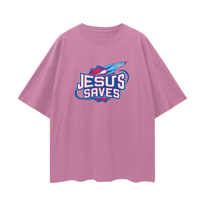 Religious Jesus Saves Vintage Houston Rockets Like Graphic Oversized T Shirt
