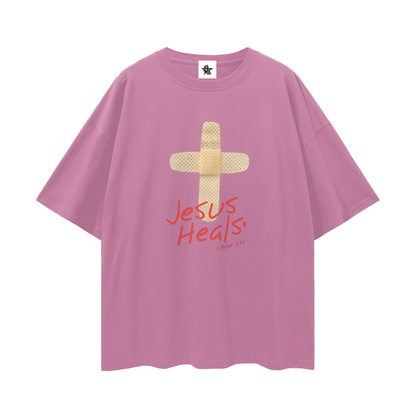 Religous Vintage/Y2K Jesus Heals Band Aid Oversized T Shirt