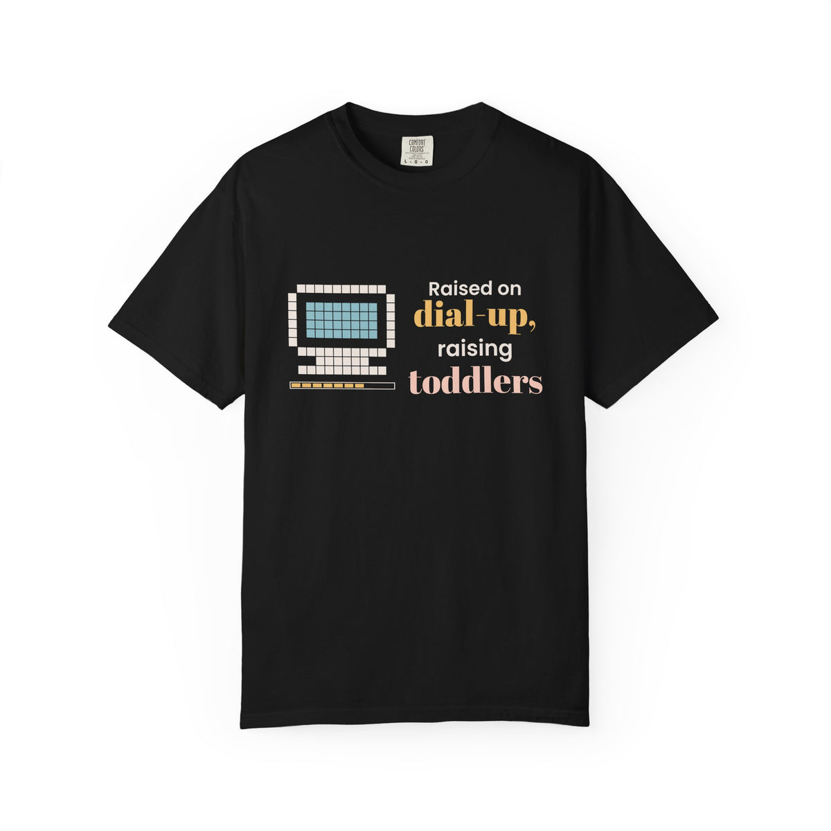 Raised on Dial-Up Raising Toddlers Tee, Millennial Mom Shirt
