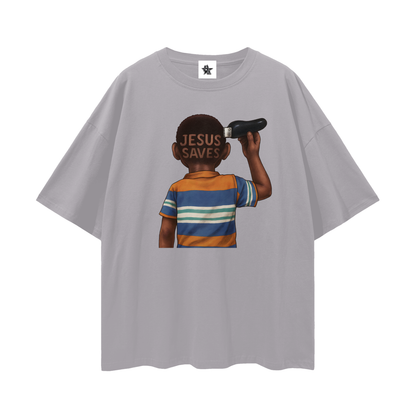 Vintage/Y2K Religious Jesus Saves Oversized T Shirt