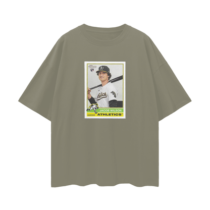 Jacob Wilson Athletics Rookie Card T Shirt Vintage Like Graphic Oversized T Shirt