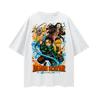 Vintage/Y2K Demon Slayer Anime All Characters Oversized T Shirt