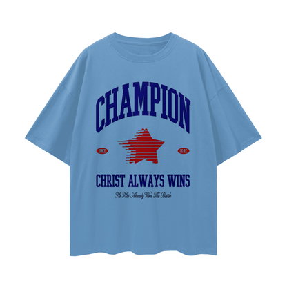 Religious Christ Always Wins 90s Y2K Vintage Like Graphic Oversized T Shirt