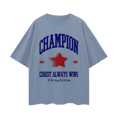 Religious Christ Always Wins 90s Y2K Vintage Like Graphic Oversized T Shirt