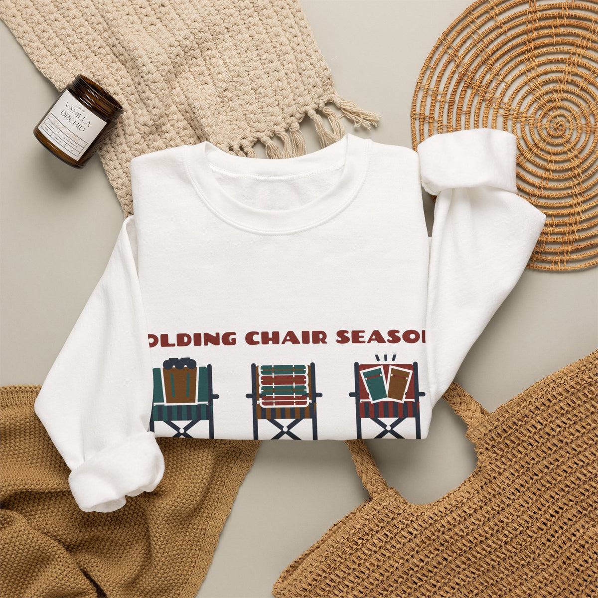 Sports Mom Sweatshirt, Folding Chair Season Varsity Crewneck, Soccer Mom Baseball Mom Sweatshirt, Gift for Mom