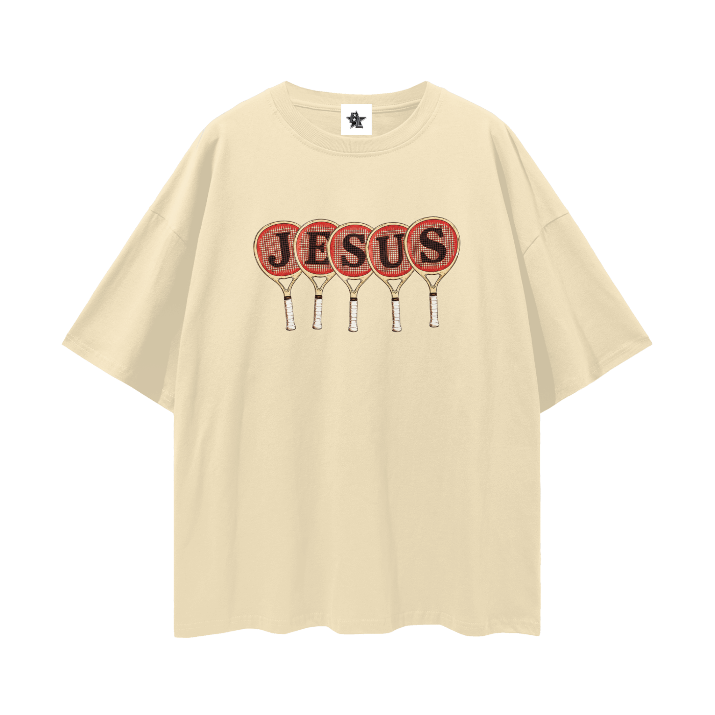 Vintage/Y2K Religious Jesus Tennis Racket Oversized T Shirt