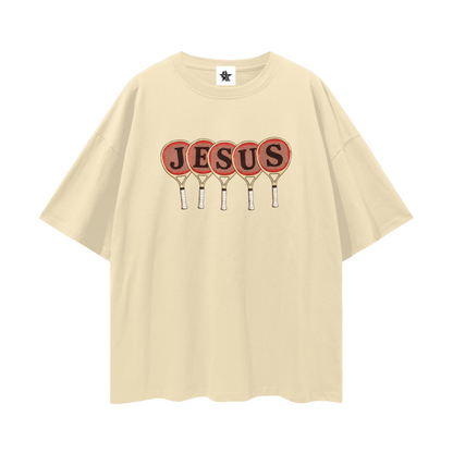 Vintage/Y2K Religious Jesus Tennis Racket Oversized T Shirt