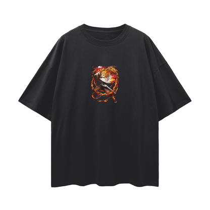 Vintage/Y2K Demon Flamehashira Slayer Anime Oversized T Shirt